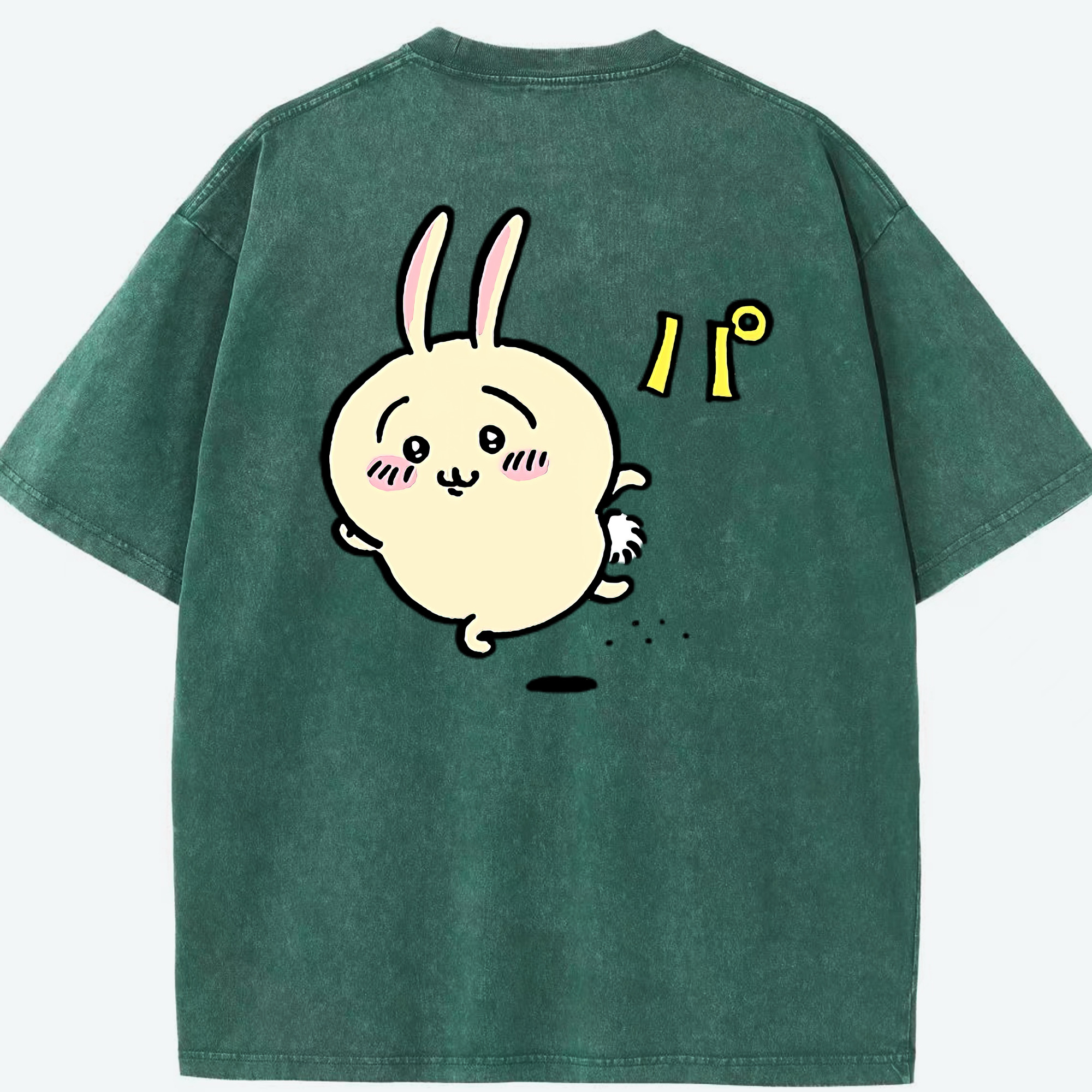 （画像用） ちいかわ うさぎ Chii-kawa usagi 綿100% ヴィンテージ風 半袖Tシャツ（背面プリント）